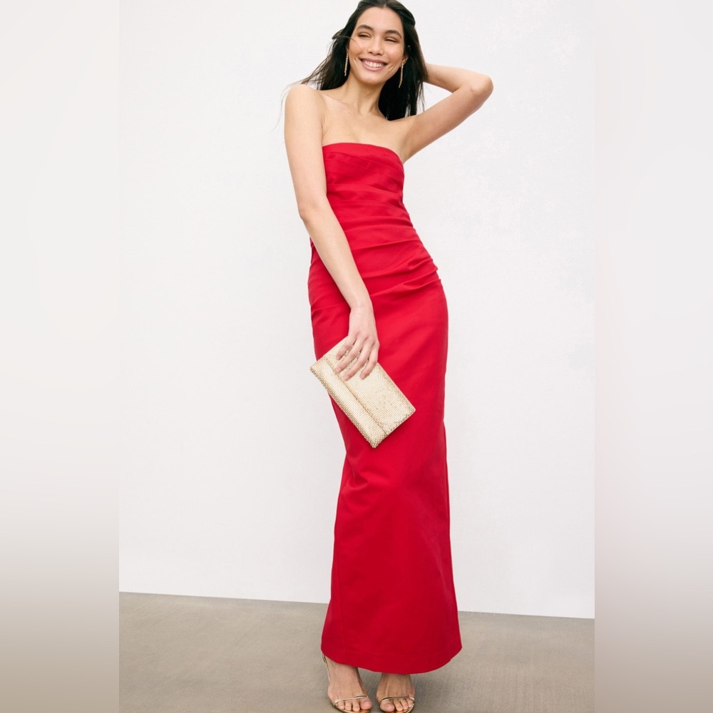 Shona Joy Lani Strapless Draped Maxi Dress 6